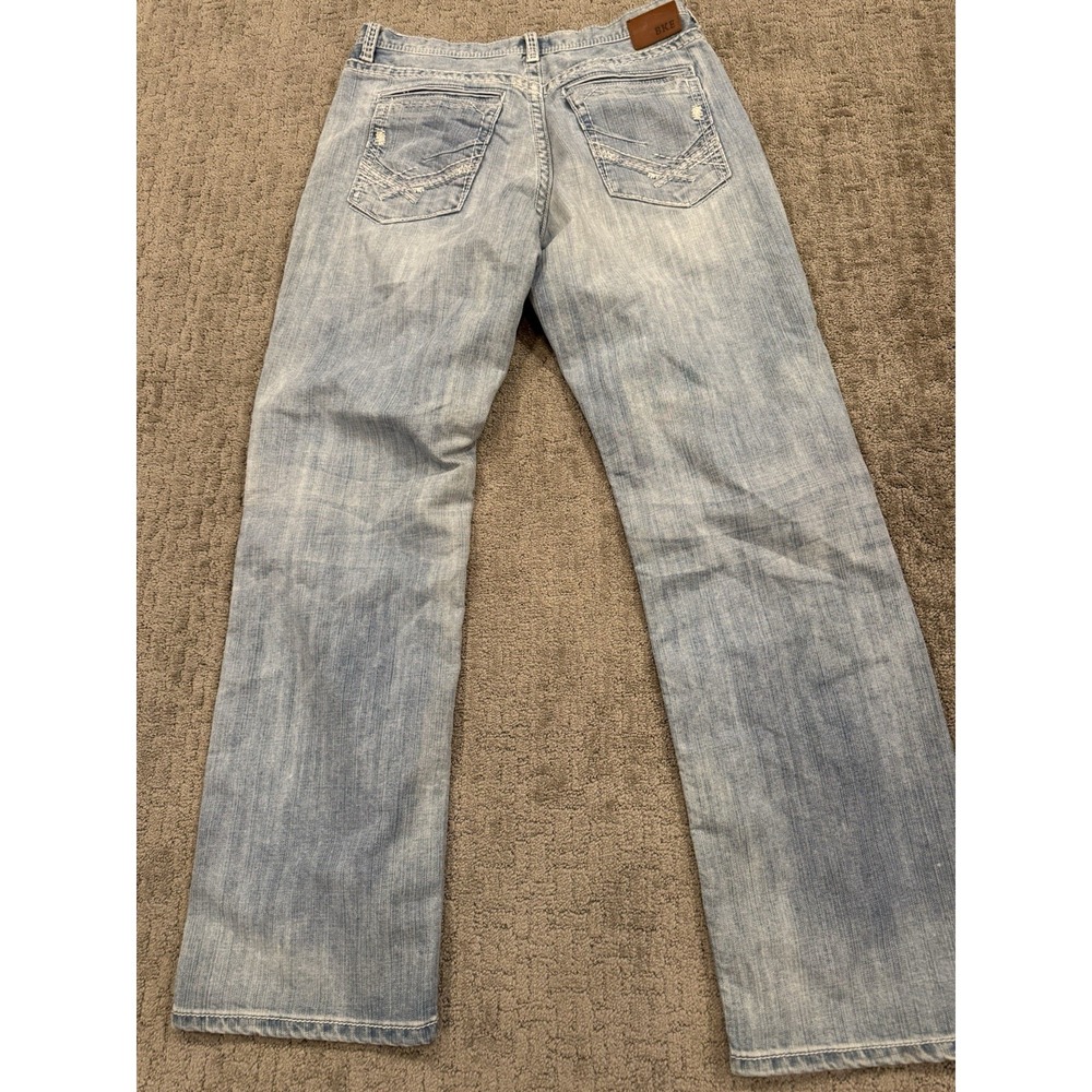 BKE Seth Thick Stitch Wide Blue Denim Jeans Size 34L (M1) - Picture 2 of 8